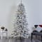 7.5ft. Pre-Lit Flocked Livingston Fir Artificial Christmas Tree with Pinecones and Clear Warm LED Lights